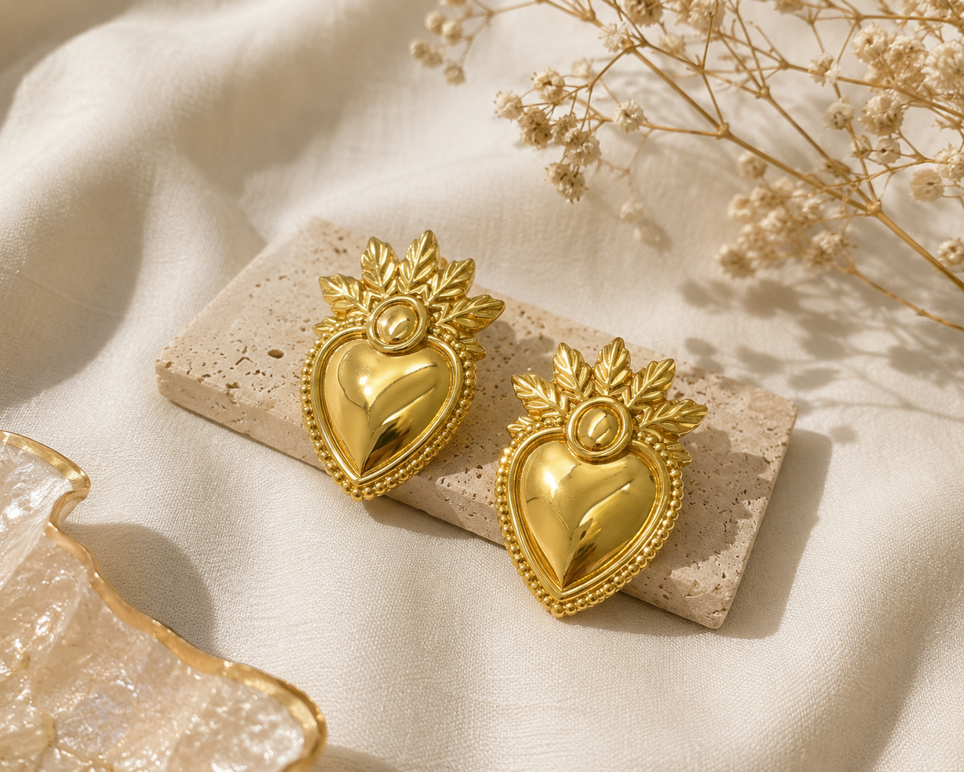 Boucles d'oreilles Ex-Voto Doré